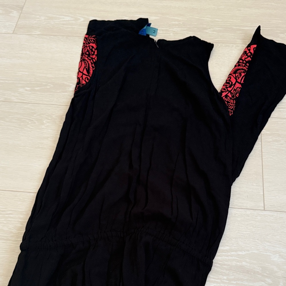 Lièbo Black Jumpsuit with Red and Blue Embroidery - Picture 6 of 8